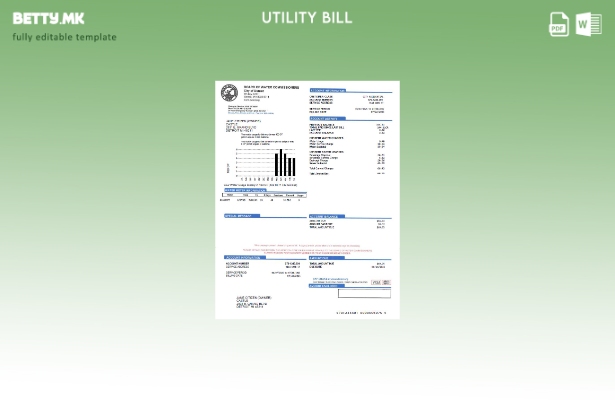 Модерен стил, шаблон за комунални сметки од Одборот на комесари за вода на САД